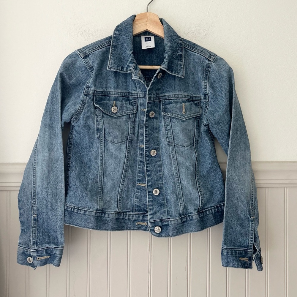 GAP Kids Light Blue Jean Jacket Size Large Girls